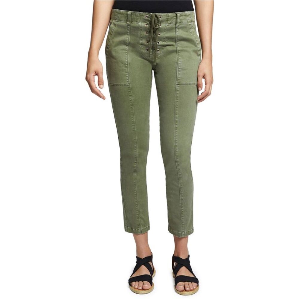 Sanctuary Clothing Womens Lace-Up Tapered Cropped Capri Casual Pants, Green, ...